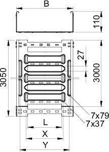 Лоток листовой перфорированный 100х110 L3050 сталь 1.5мм SKSM 110 FT OBO 6059631