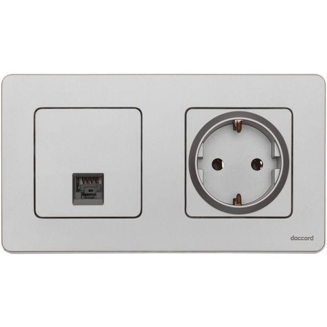 Розетка компьютерная Inspiria RJ45 кат.5E UTP алюм. Leg 673827
